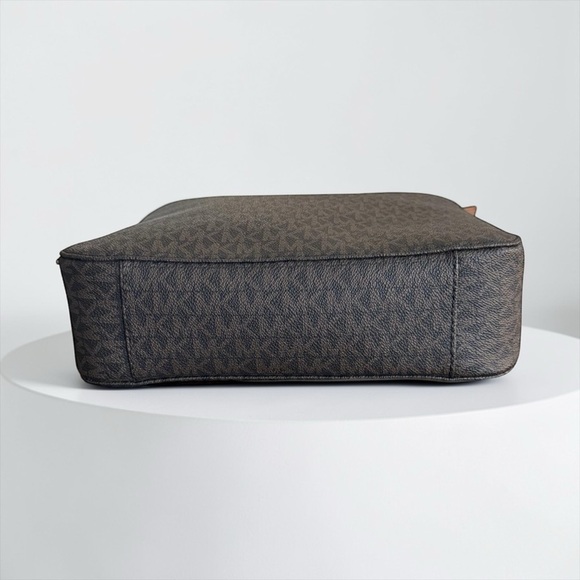 Michael Kors Brown MK Logo Crossbody Bag with Tan Leather Strap - Picture 5 of 14